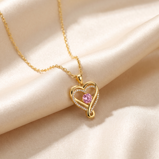 Gold infinity heart necklace