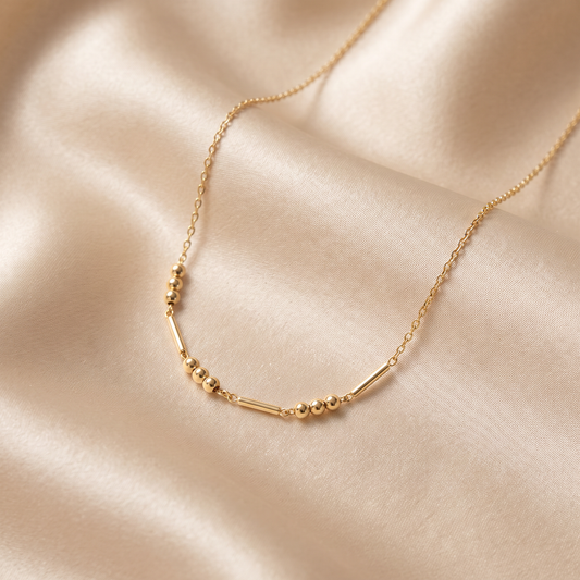 I Love You Morse Code Necklace in gold