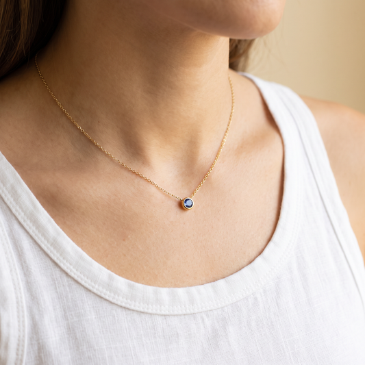 Birthstone Necklace worn