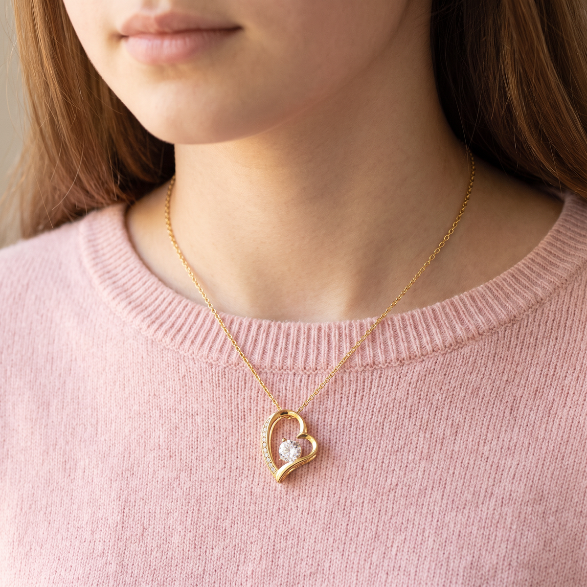 Heart necklace worn