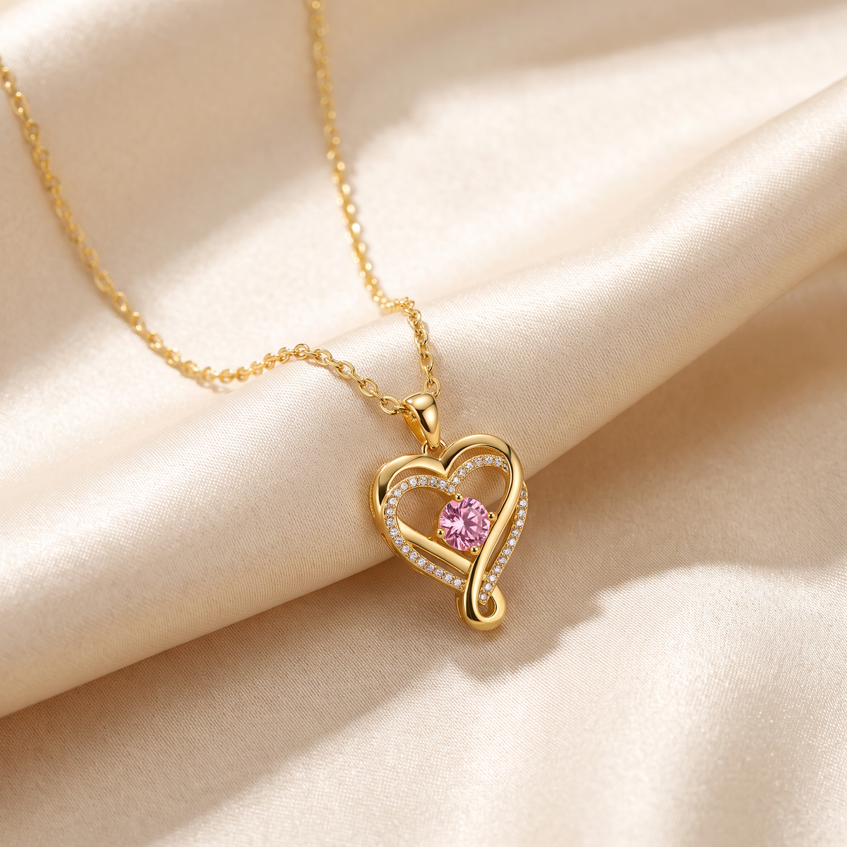 Gold infinity heart necklace