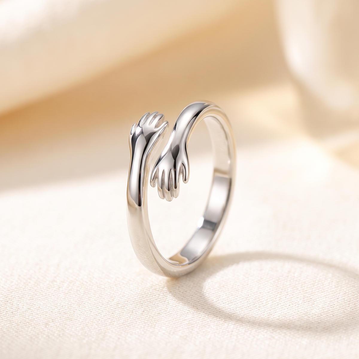 Silver hug ring