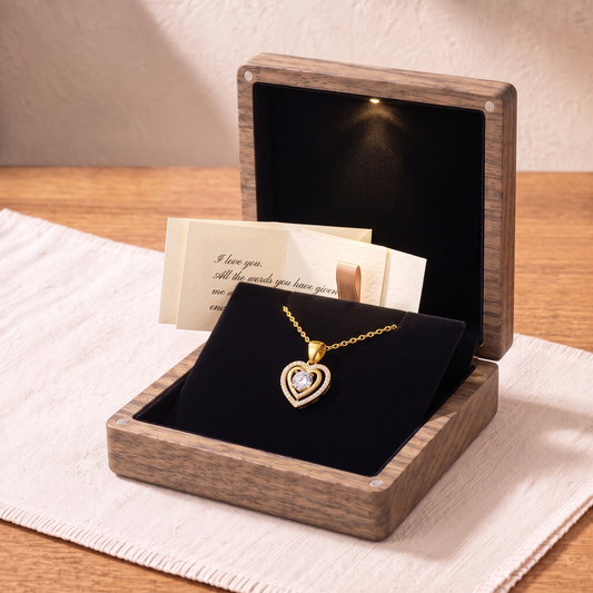 Premium walnut LED gift box