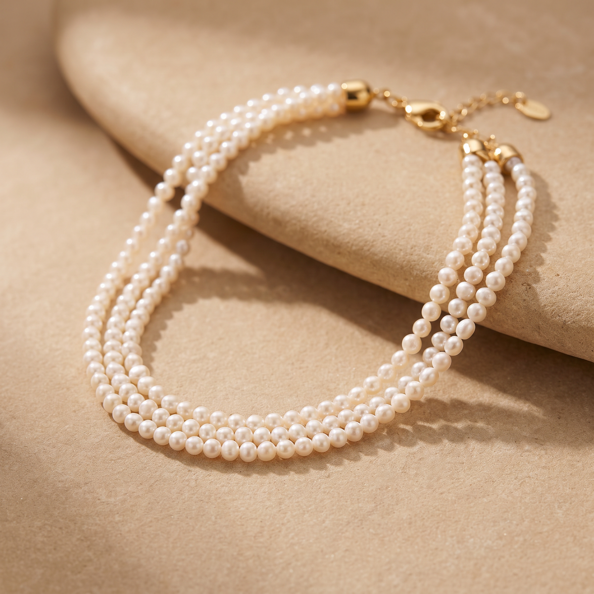 Layered pearl necklace
