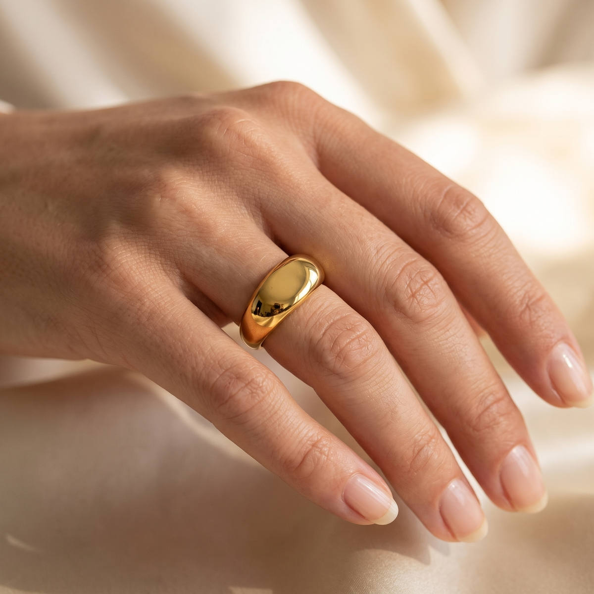 Dome ring worn