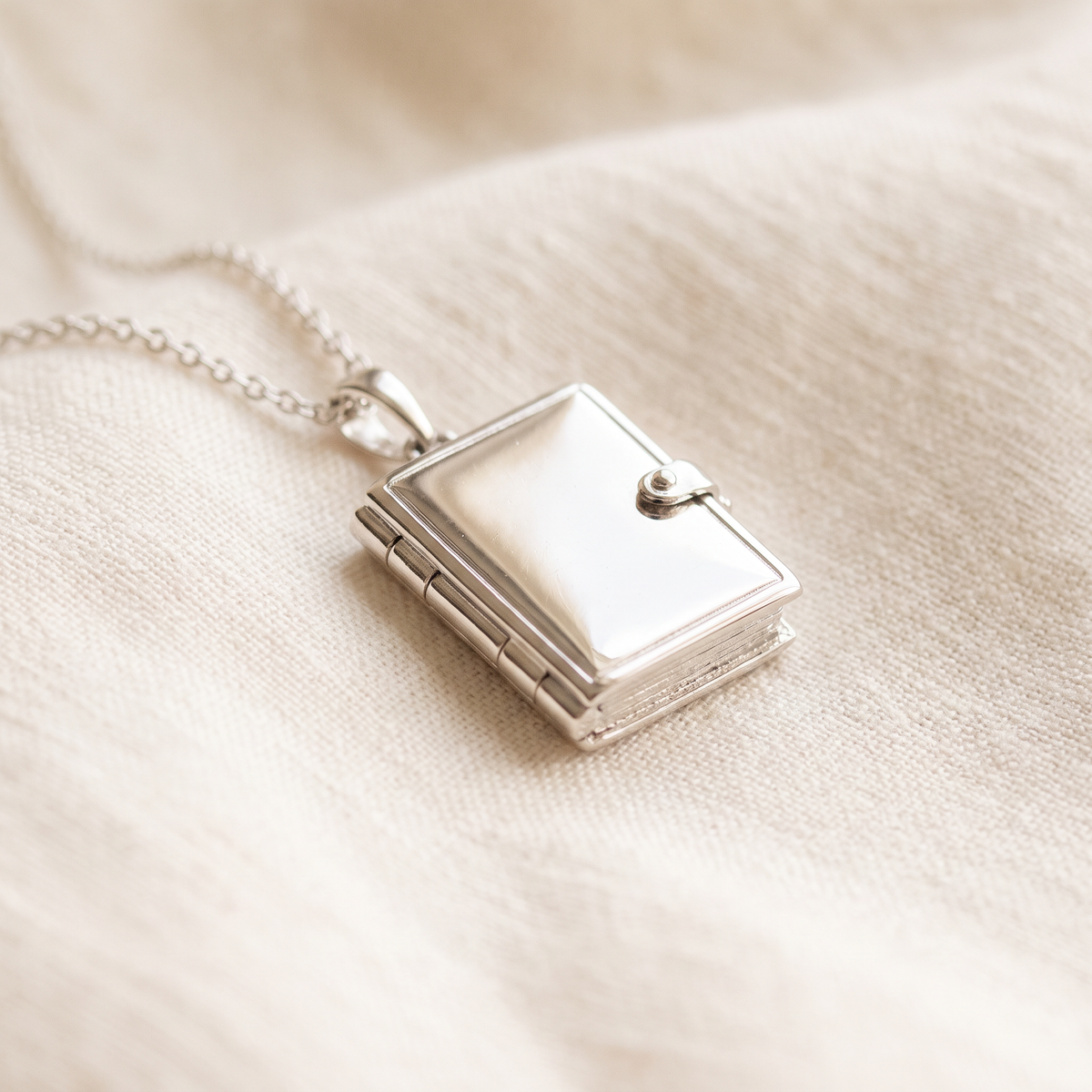 Book Locket Necklace in silver