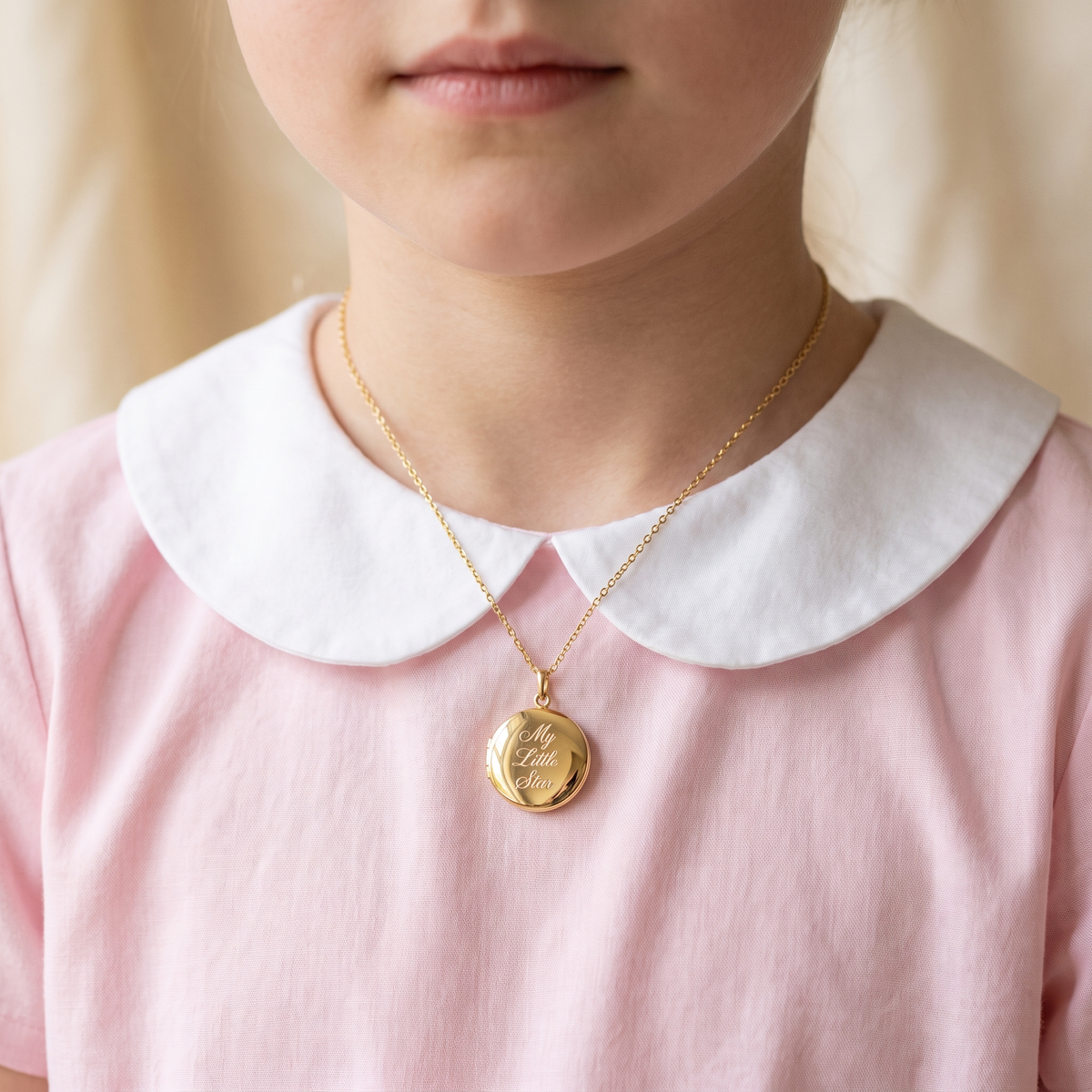 Kids' Locket Necklace worn