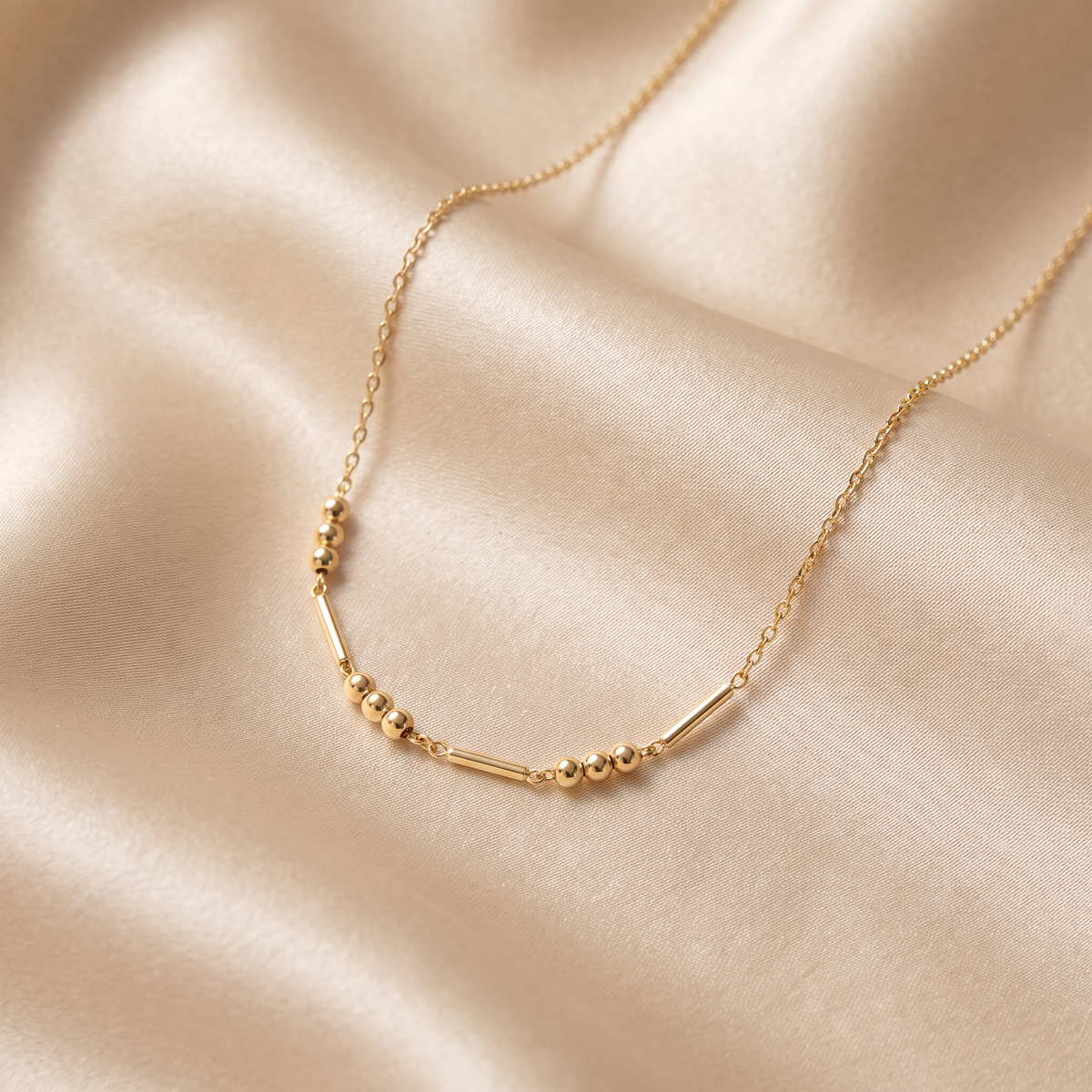 I Love You Morse Code Necklace in gold