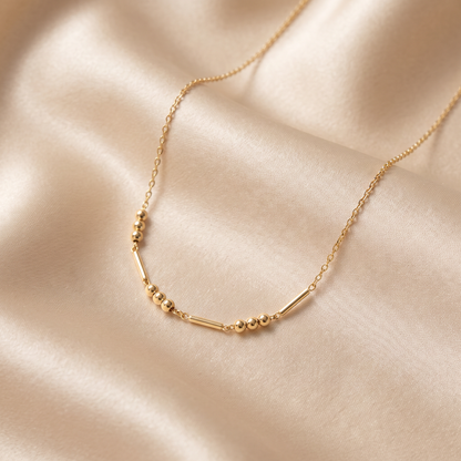 I Love You Morse Code Necklace in gold