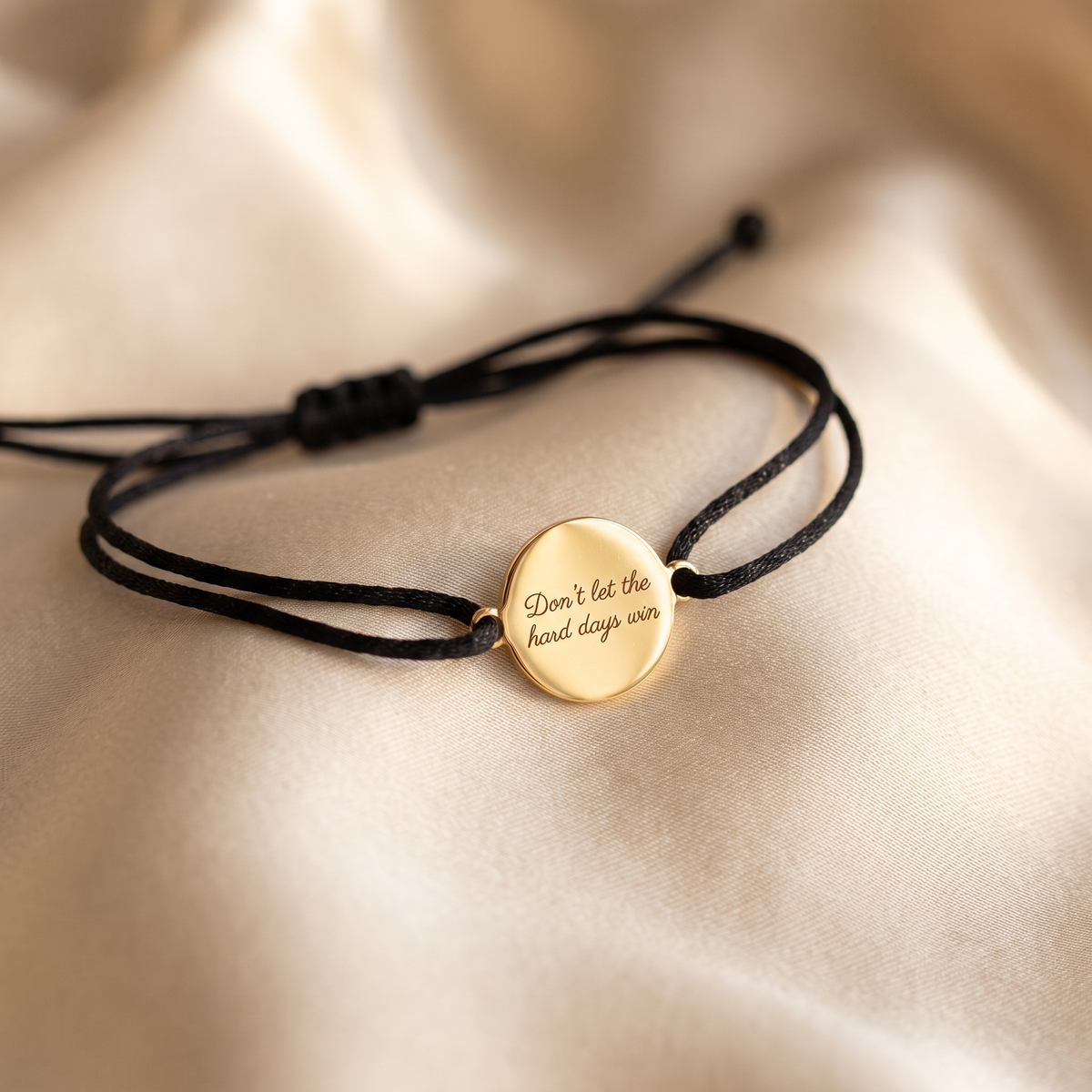 Don't Let the Hard Days Win Bracelet with gold charm