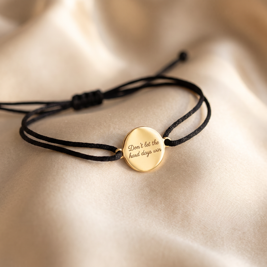 Don't Let the Hard Days Win Bracelet with gold charm