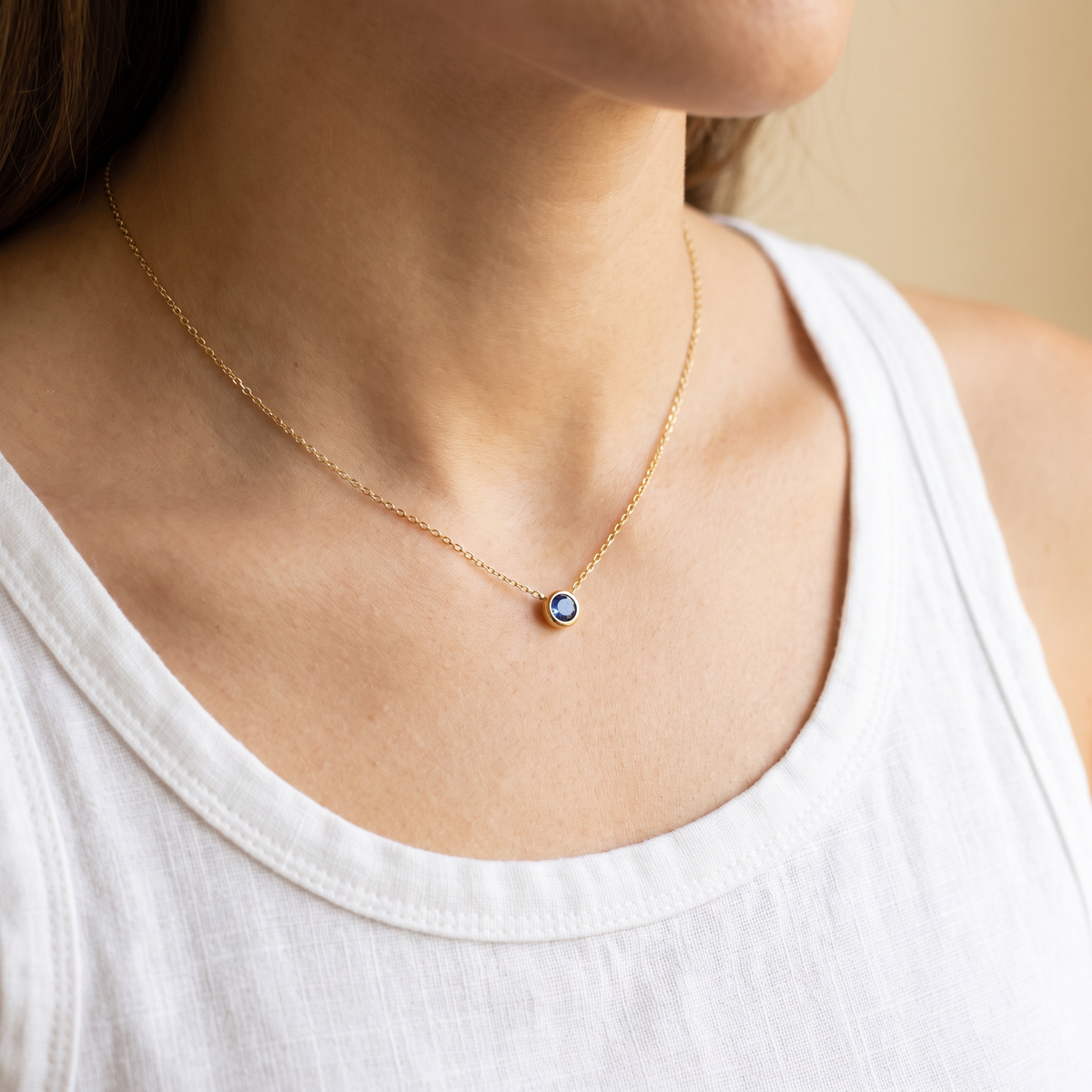 Birthstone Necklace worn