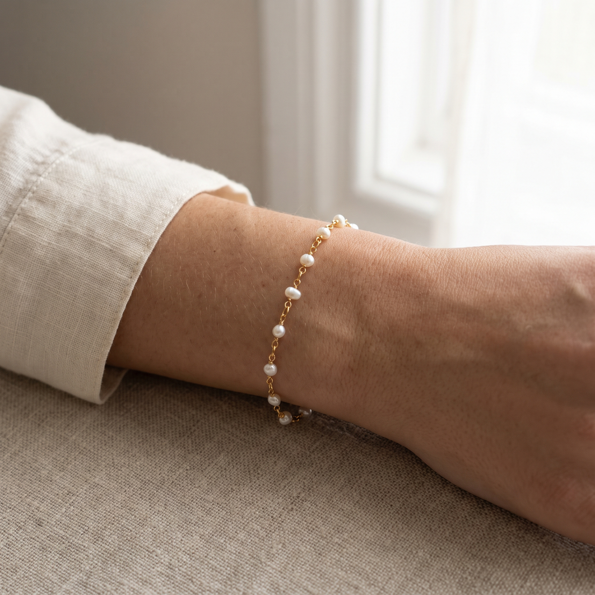 Freshwater Pearl Bracelet worn